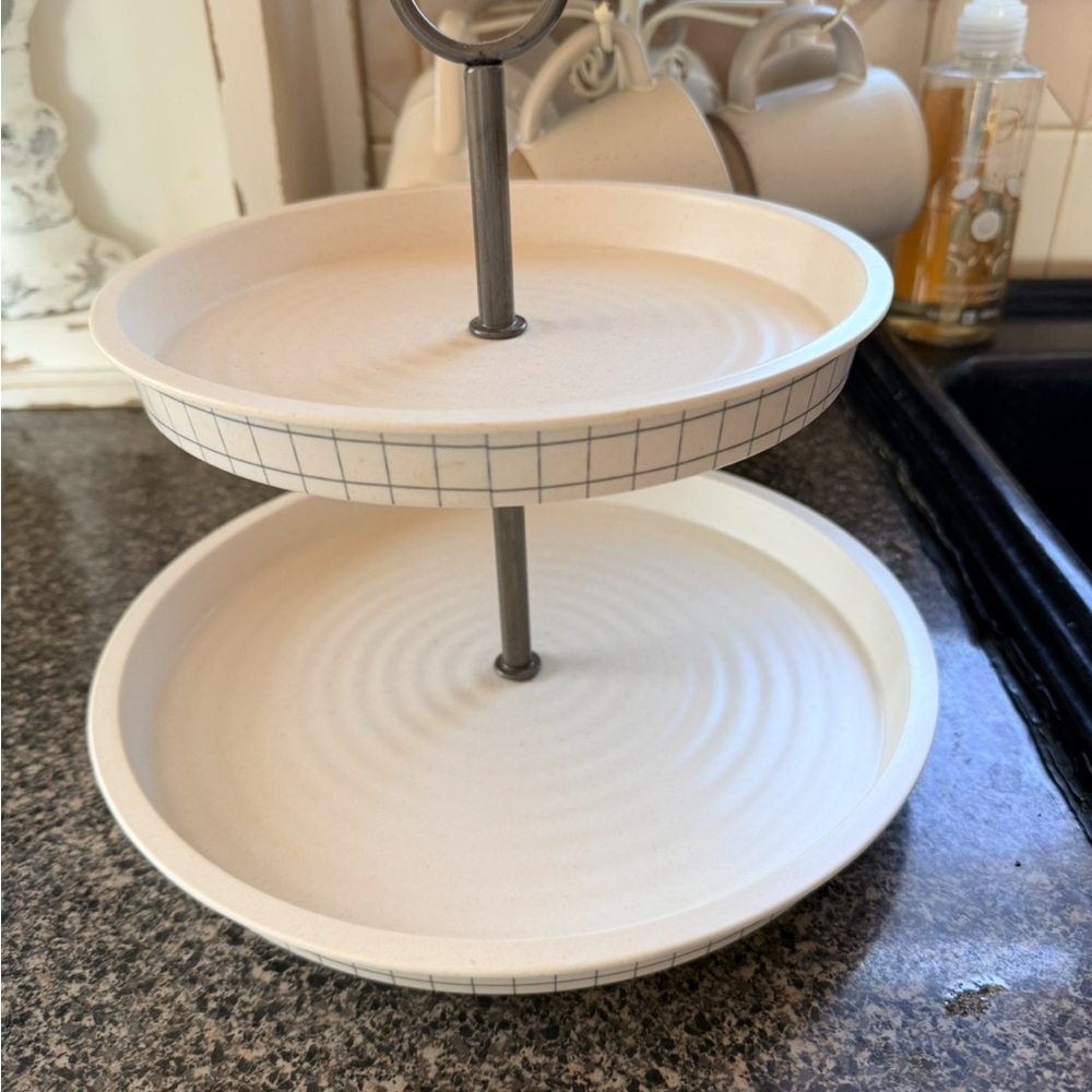 Hearth & Hand Cream Two-Tiered Stand very nice